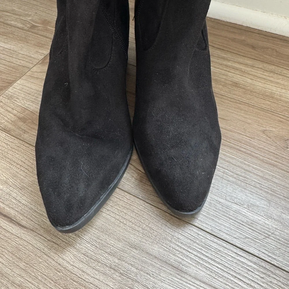 JOURNEE KAISON BOOTS Faux Slouchy Black Suede Women’s Size 6.5 Thigh High new